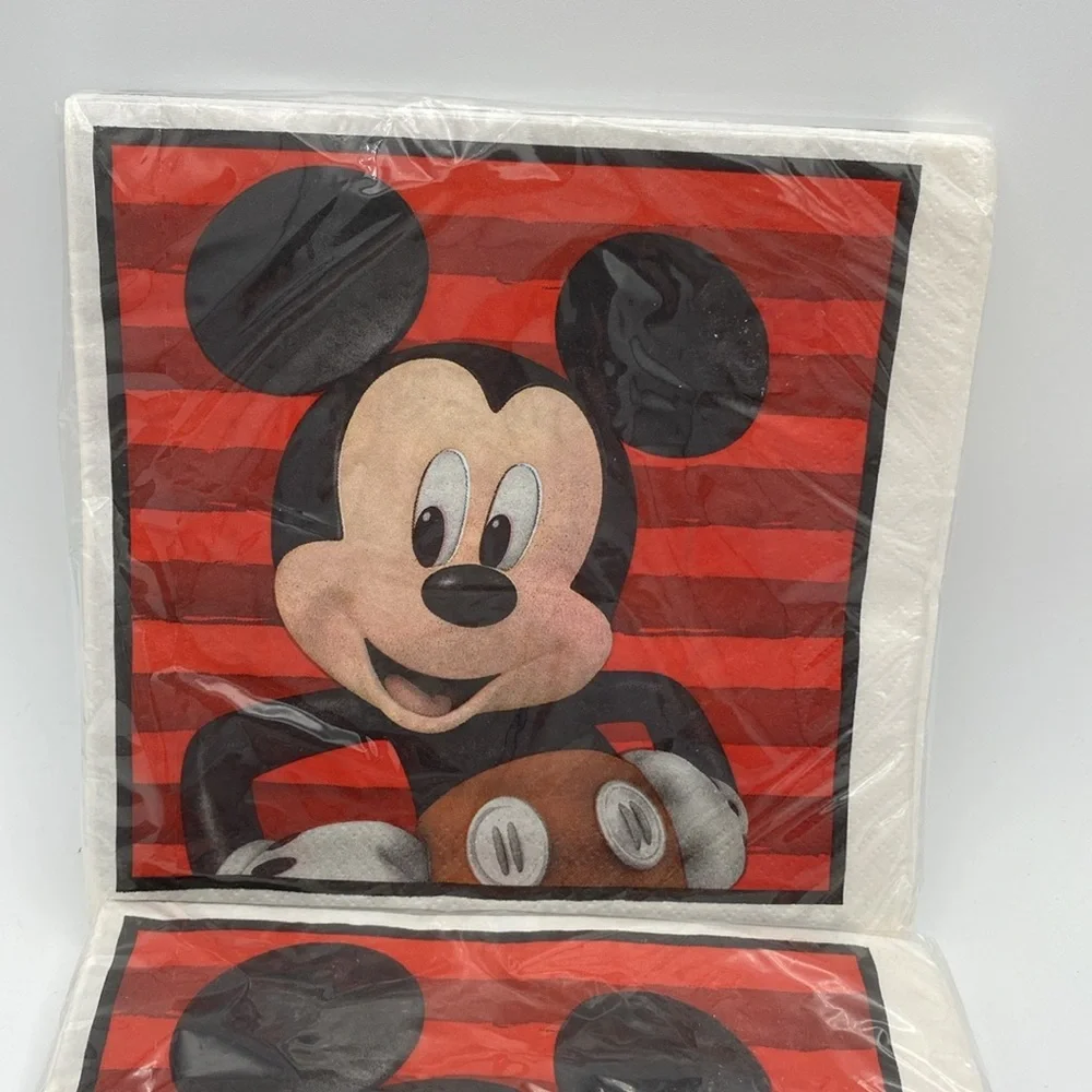 2 VTG Disney Mickey Mouse birthday party luncheon napkins 16 per pack 2 ply